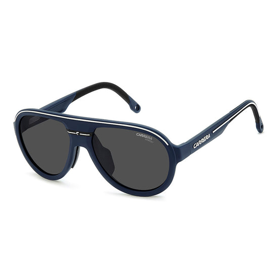 Carrera C SPORT 09 Aviator Sunglasses with Magnetic Side Spoilers Matte Blue – angled view