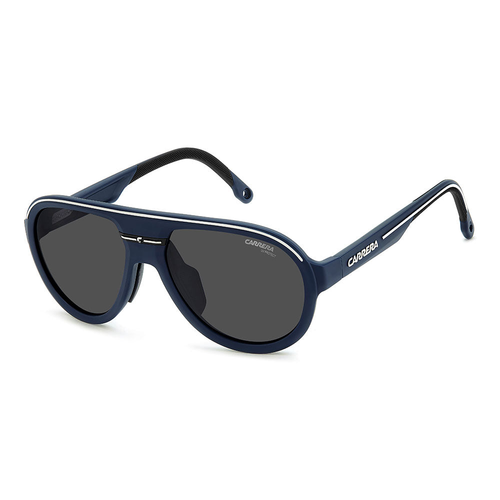 Carrera C SPORT 09 Aviator Sunglasses with Magnetic Side Spoilers Matte Blue – angled view