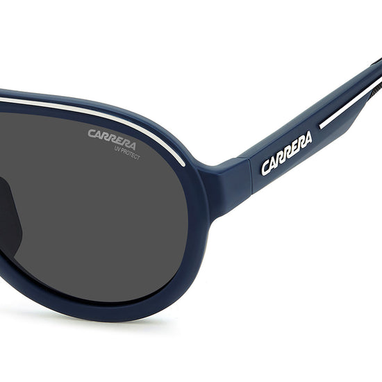 Carrera C SPORT 09 Aviator Sunglasses with Magnetic Side Spoilers Matte Blue – temple detail