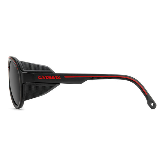Carrera C SPORT 09 Aviator Sunglasses with Magnetic Side Spoilers Matte Black Red – temple view