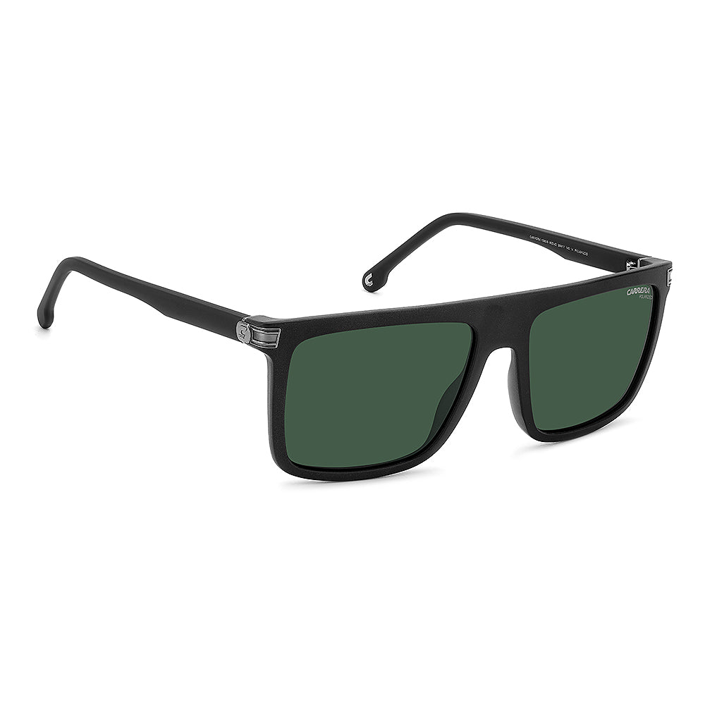 Rectangular-frame sunglasses in black injection