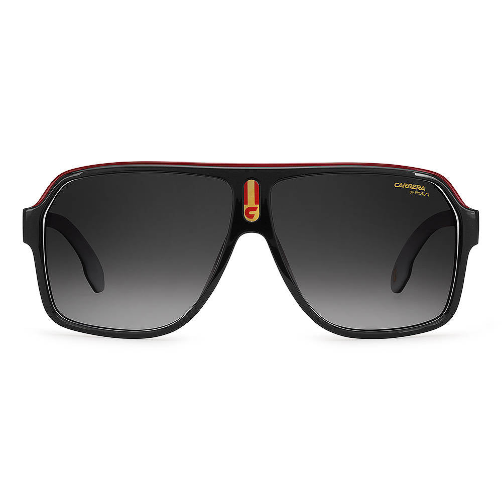  Carrera Gafas de sol rectangulares 1001/S para hombre,  Gradiente negro mate/rojo gris oscuro : Ropa, Zapatos y Joyería