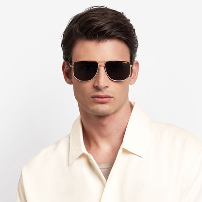 CARRERA 355/S, Gold Black - Green Polarized