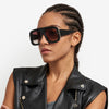 Flaglab 18 Two-Tone Oversized Shield Sunglasses