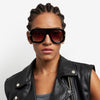 Flaglab 18 Two-Tone Oversized Shield Sunglasses