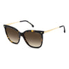 Carrera 3017 Women's Rectangular Frame Designer Sunglasses Havana Gold - angled view