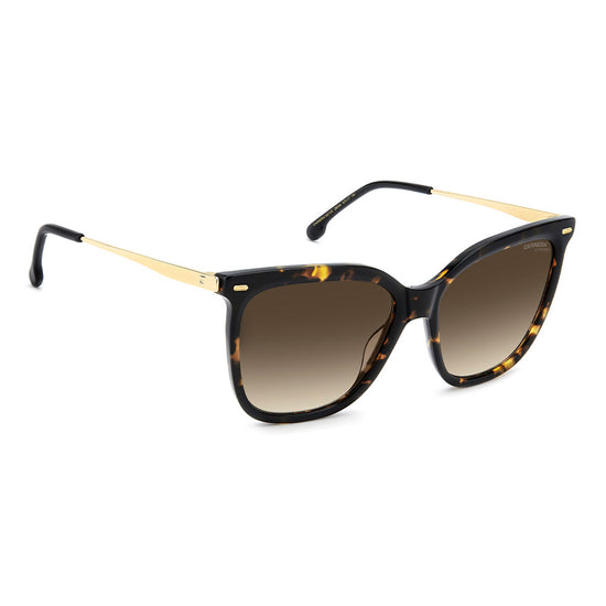 Carrera 3017 Women's Rectangular Frame Designer Sunglasses Havana Gold - side view