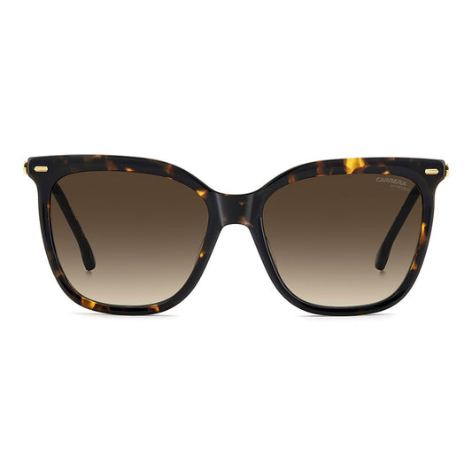 Carrera 3017 Women's Rectangular Frame Designer Sunglasses Havana Gold - front view