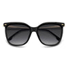 Carrera 3017 Women's Rectangular Frame Designer Sunglasses Black Gold - close front view