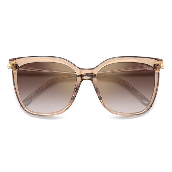 Carrera 3017 Women's Rectangular Frame Designer Sunglasses Honey Gold - close front view