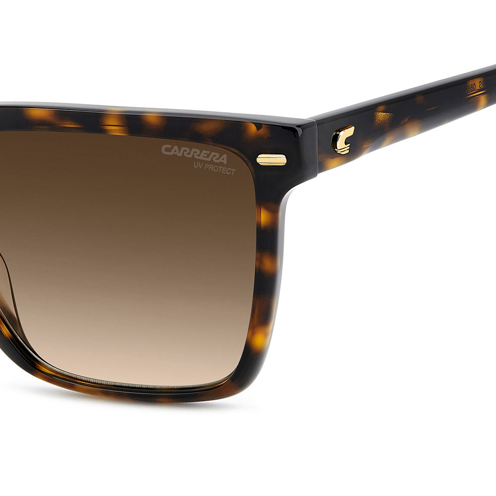Carrera 3069 Rectangular Frame Sunglasses Havana - temple detail
