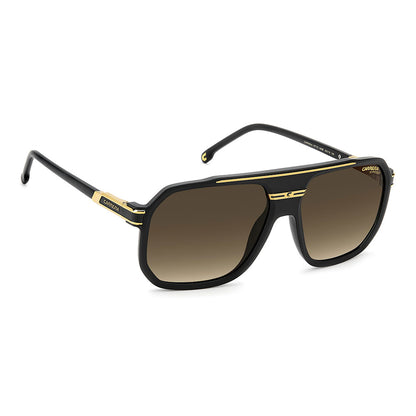 Carrera 1077 Pilot-Style Navigator Sunglasses Matte Black Gold - side view