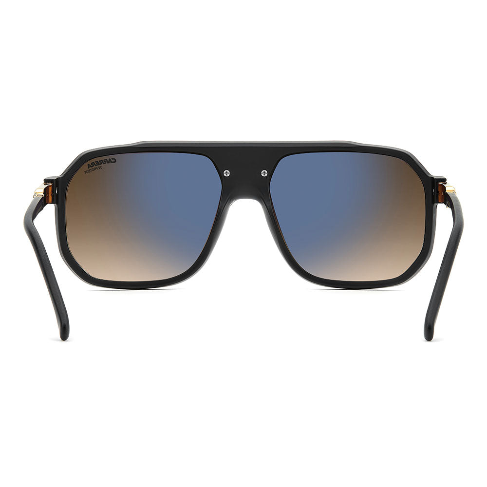 Carrera 1077 Pilot-Style Navigator Sunglasses Matte Black Gold - back view