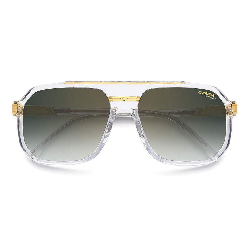 Carrera 1077 Pilot-Style Navigator Sunglasses Crystal Gold - close front view