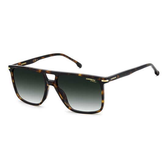 Carrera 366 Rectangular Double Bridge Sunglasses Havana - angled view