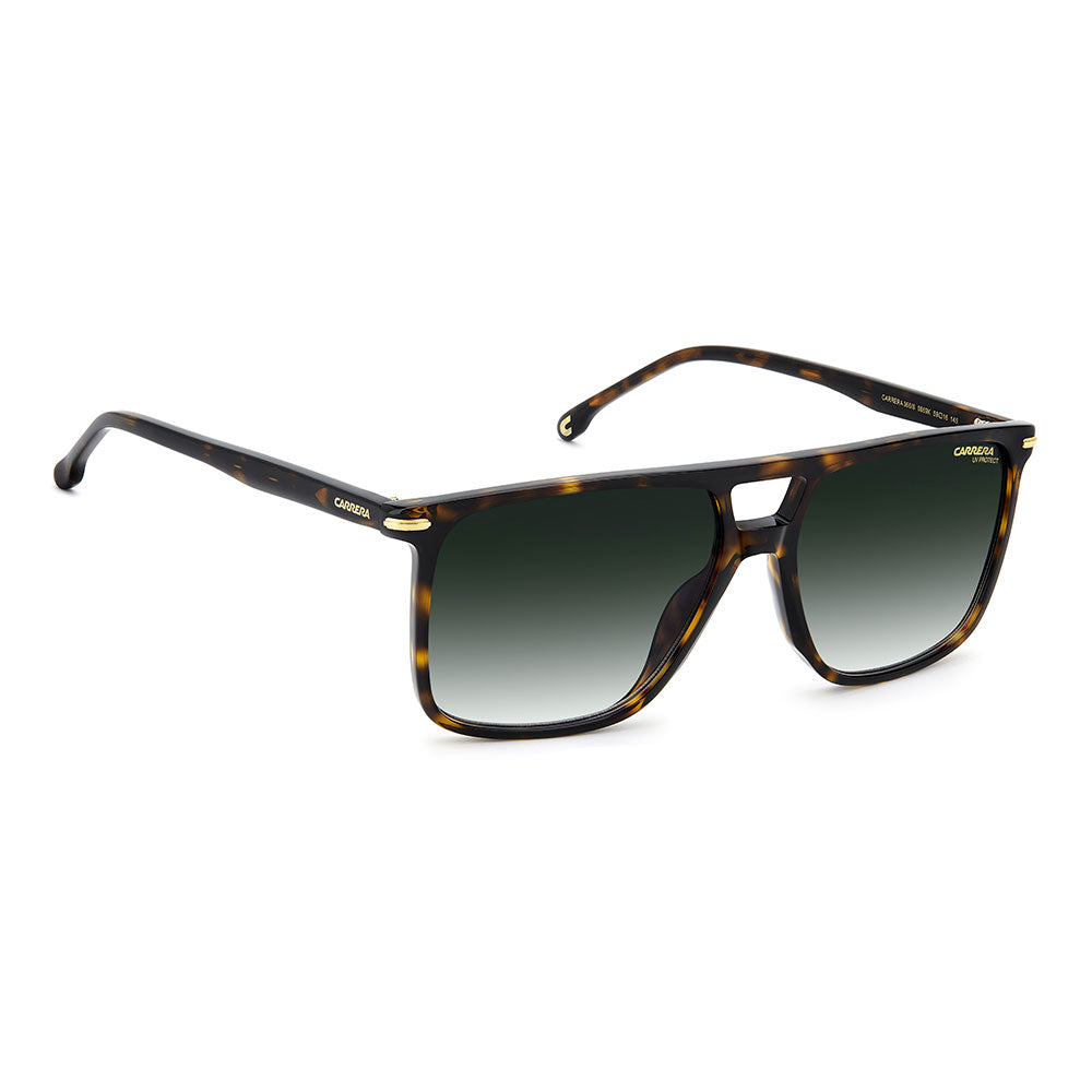Carrera 366 Rectangular Double Bridge Sunglasses Havana - side view
