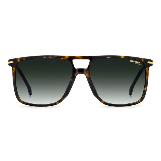 Carrera 366 Rectangular Double Bridge Sunglasses Havana - front view