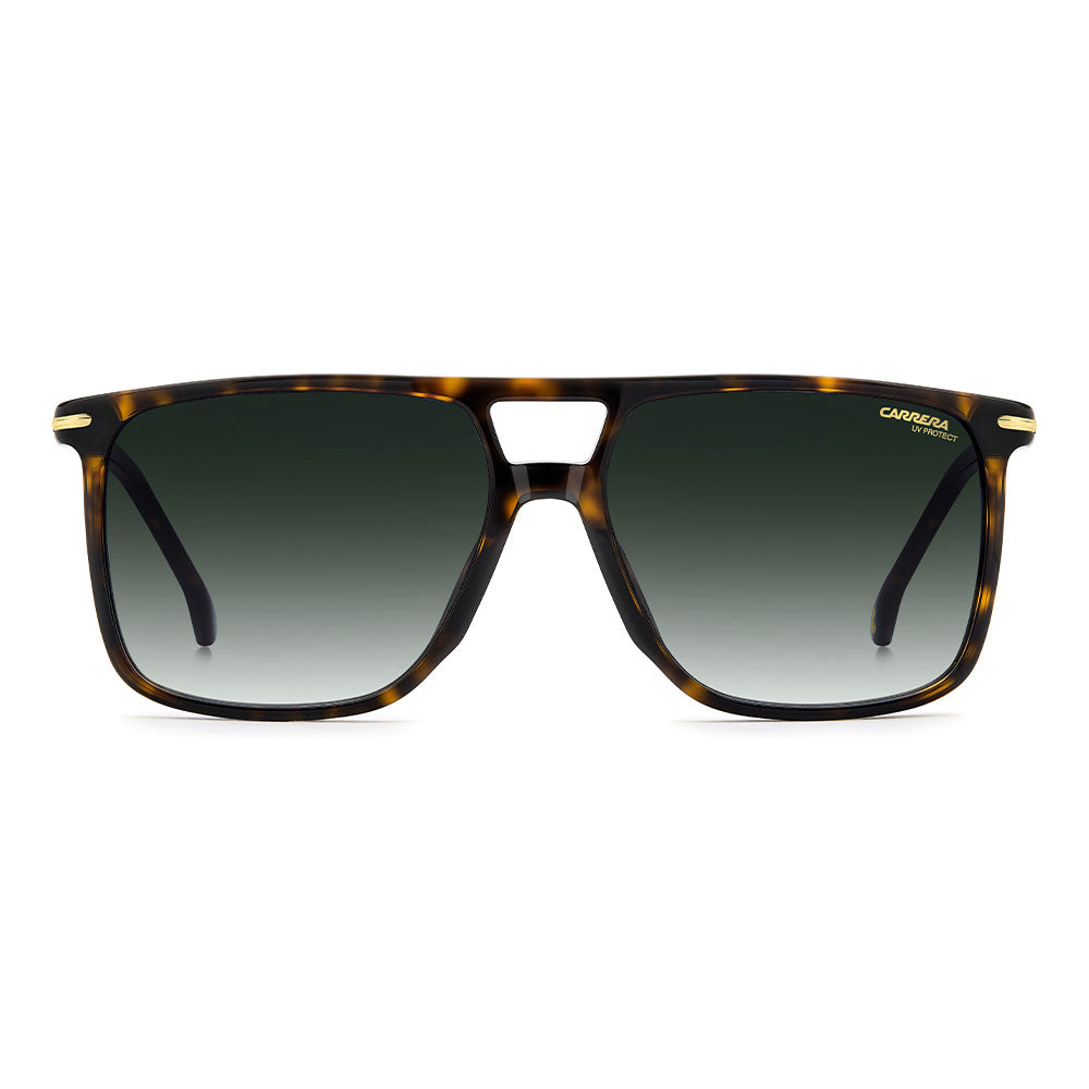 Carrera 366 Rectangular Double Bridge Sunglasses Havana - front view