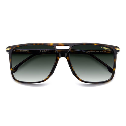 Carrera 366 Rectangular Double Bridge Sunglasses Havana - close front view