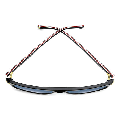 Carrera 366 Rectangular Double Bridge Sunglasses Black Red - folded top view