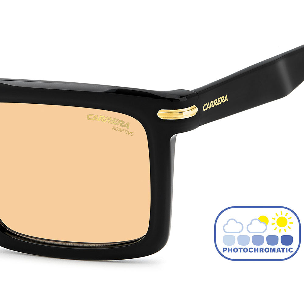 Carrera 364 Rectangular Photochromatic Sunglasses Black Gold - temple detail