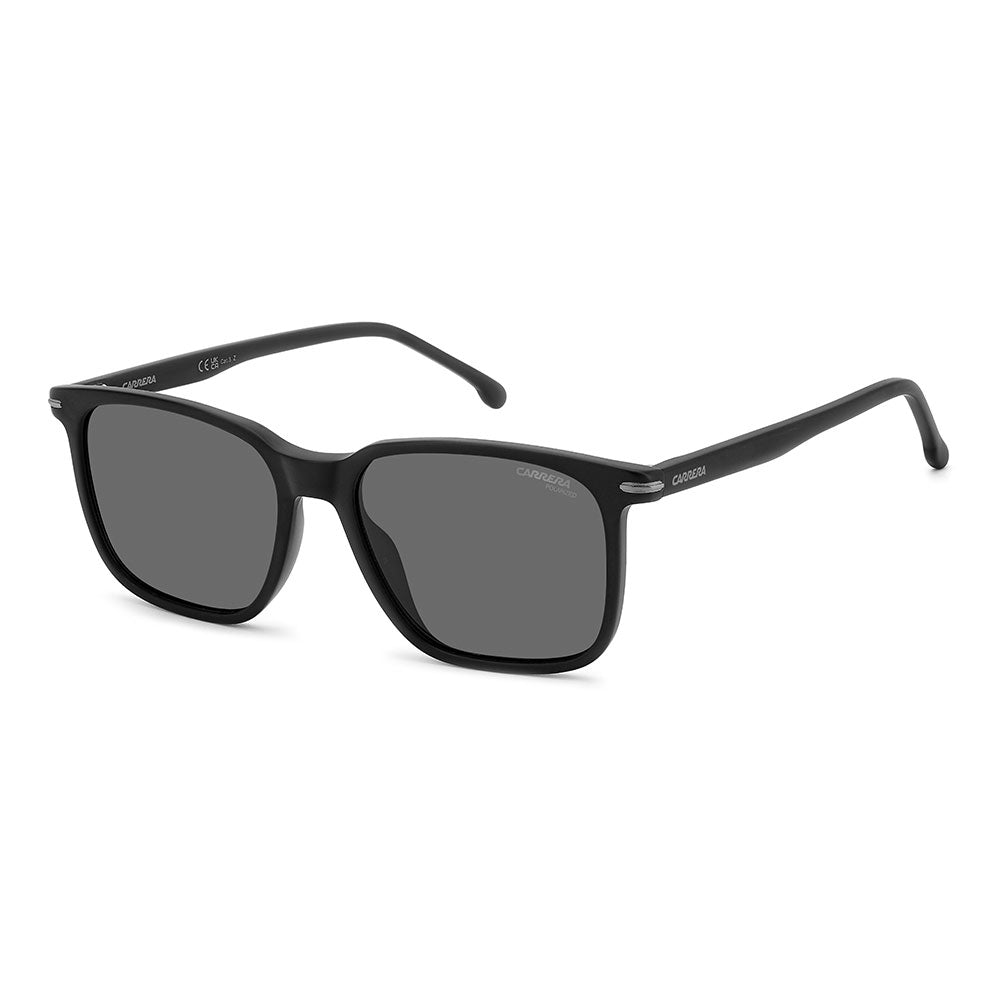 Carrera 367 Rectangular Italian Sunglasses Matte Black - angled view