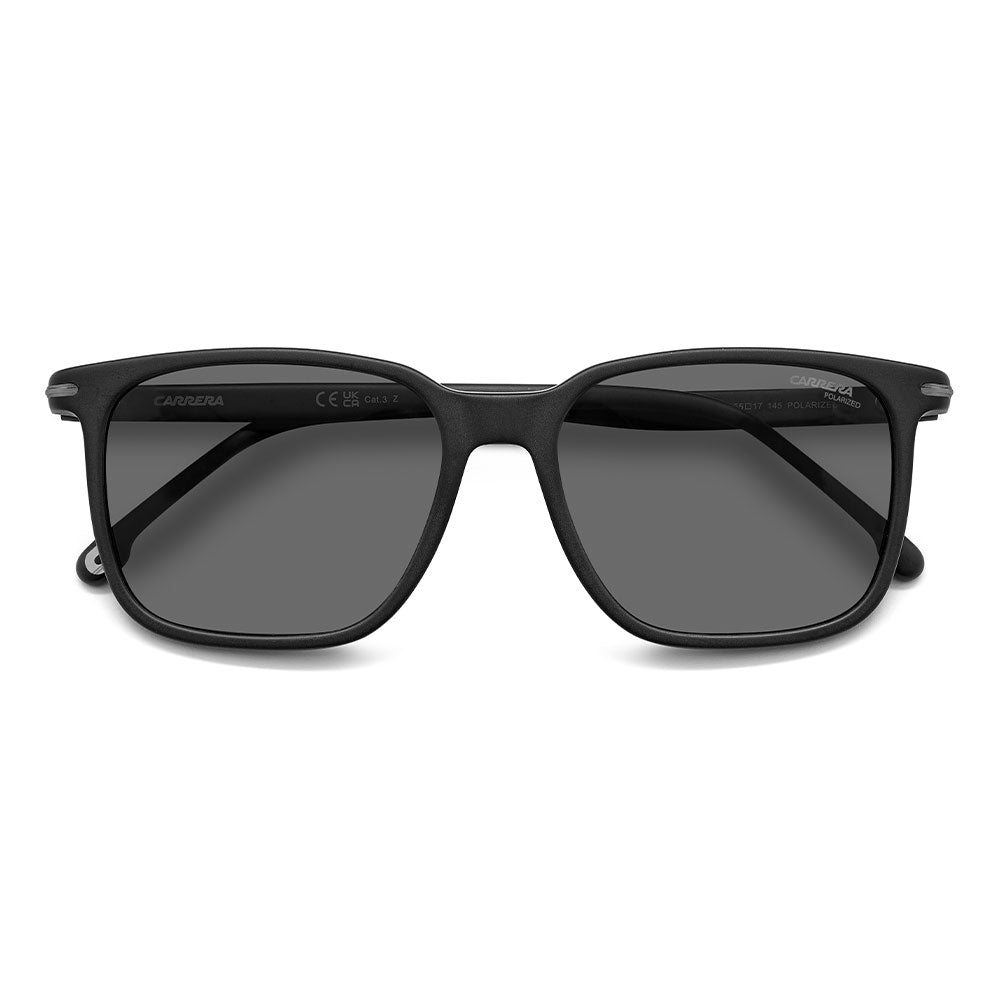 Carrera 367 Rectangular Italian Sunglasses Matte Black - close front view