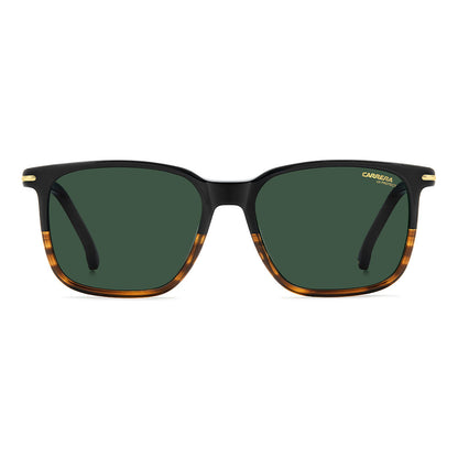 Carrera 367 Rectangular Italian Sunglasses Black Horn - front view