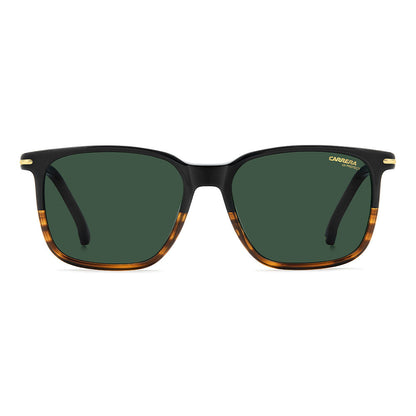Carrera 367 Rectangular Italian Sunglasses Black Horn - front view