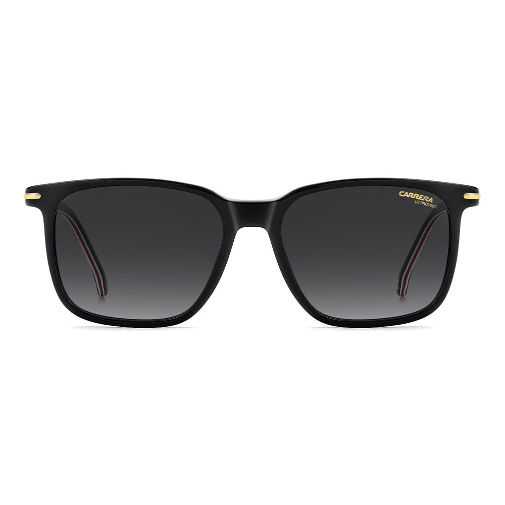 Carrera 367 Rectangular Italian Sunglasses Black Red - front view