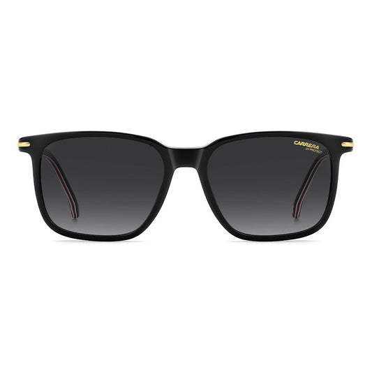 Carrera 367 Rectangular Italian Sunglasses Black Red - front view