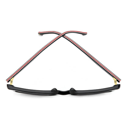 Carrera 367 Rectangular Italian Sunglasses Black Red - folded top view