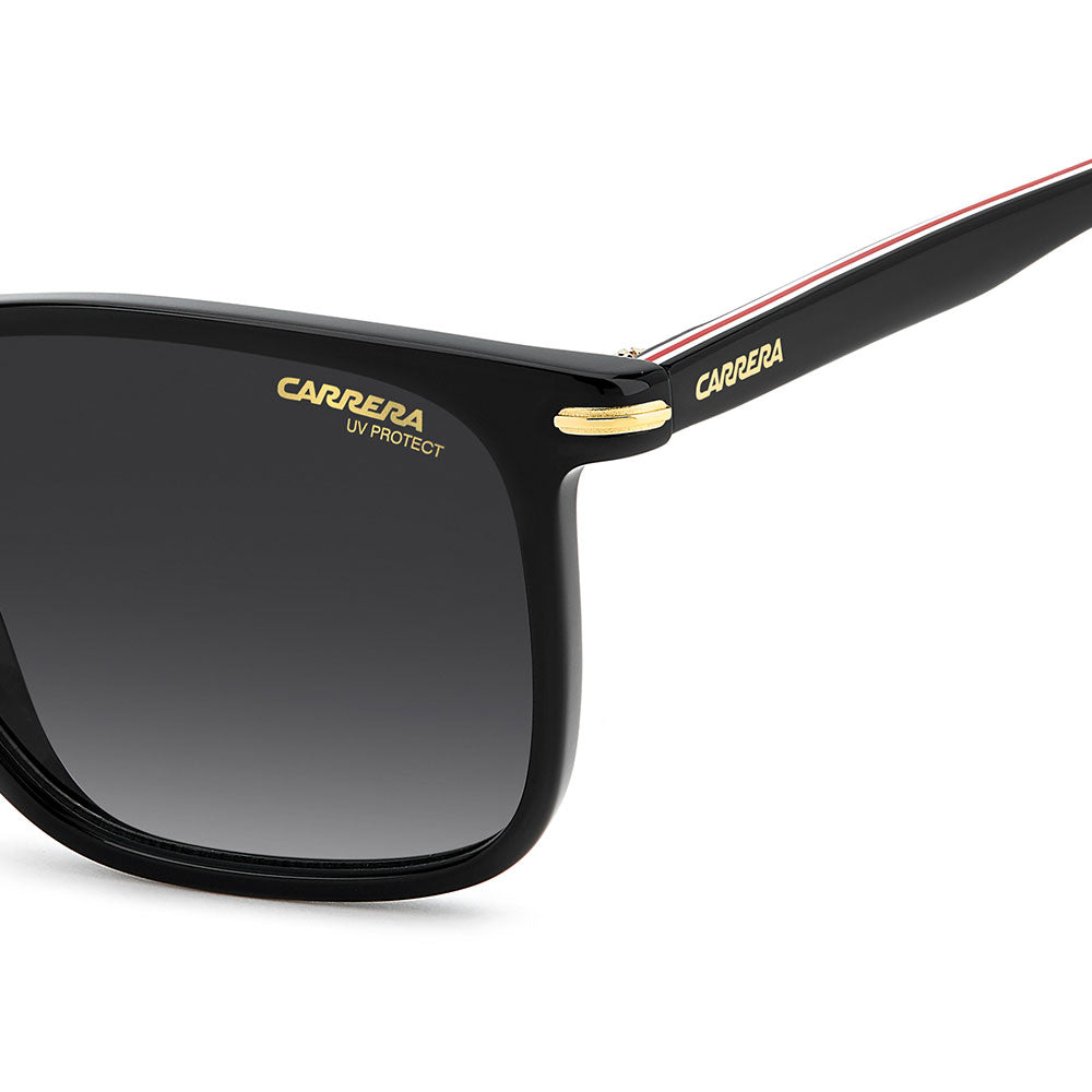 Carrera 367 Rectangular Italian Sunglasses Black Red - temple detail