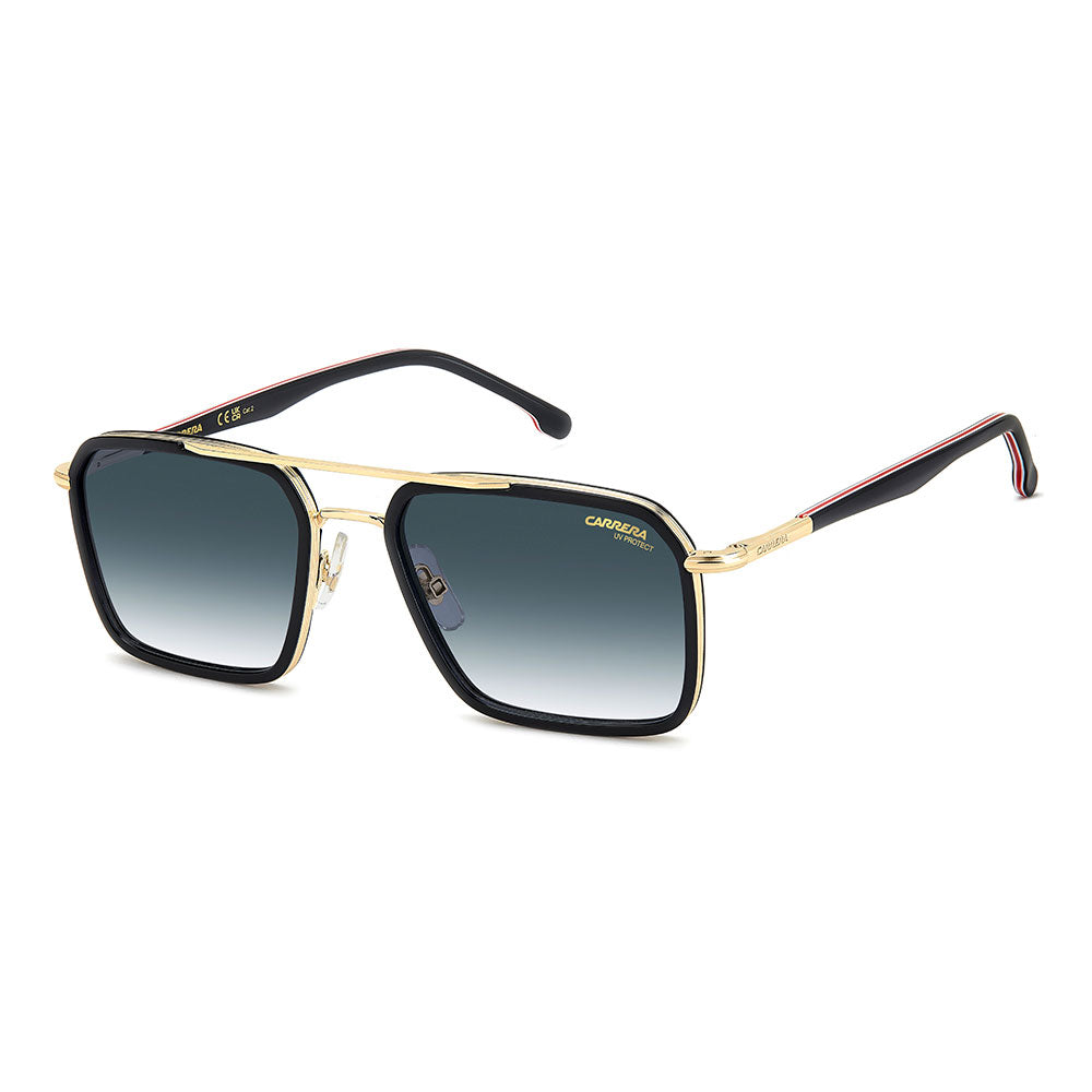 Carrera 362 Square Italian Sunglasses with Gradient Lens Black Red - angled view