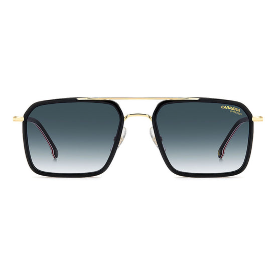 Carrera 362 Square Italian Sunglasses with Gradient Lens Black Red - front view