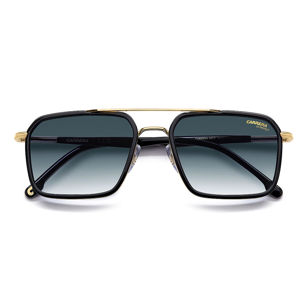 Carrera 362 Square Italian Sunglasses with Gradient Lens Black Red - close front view