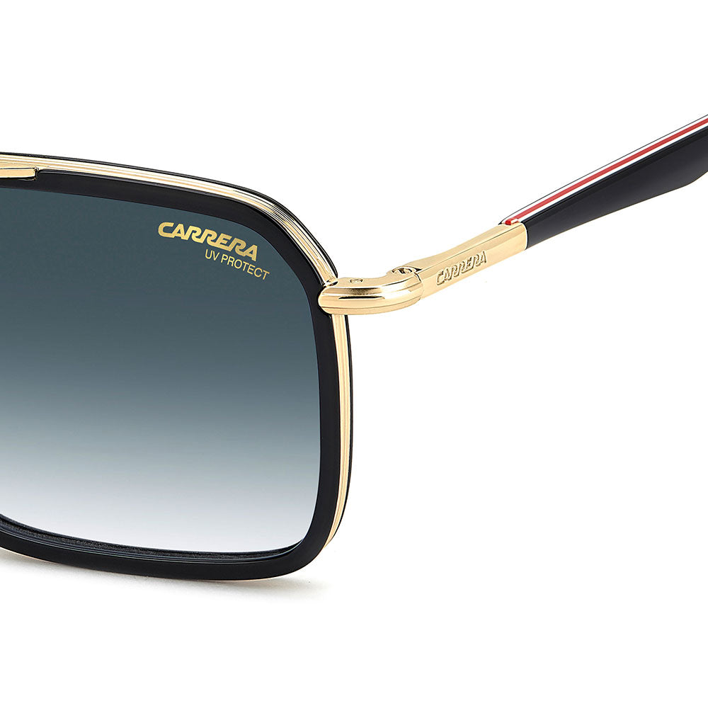 Carrera 362 Square Italian Sunglasses with Gradient Lens Black Red - temple detail