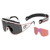 Carrera CA Transforma Ski Style Full Rim Shield Sunglasses Matte White - angled view with accessories