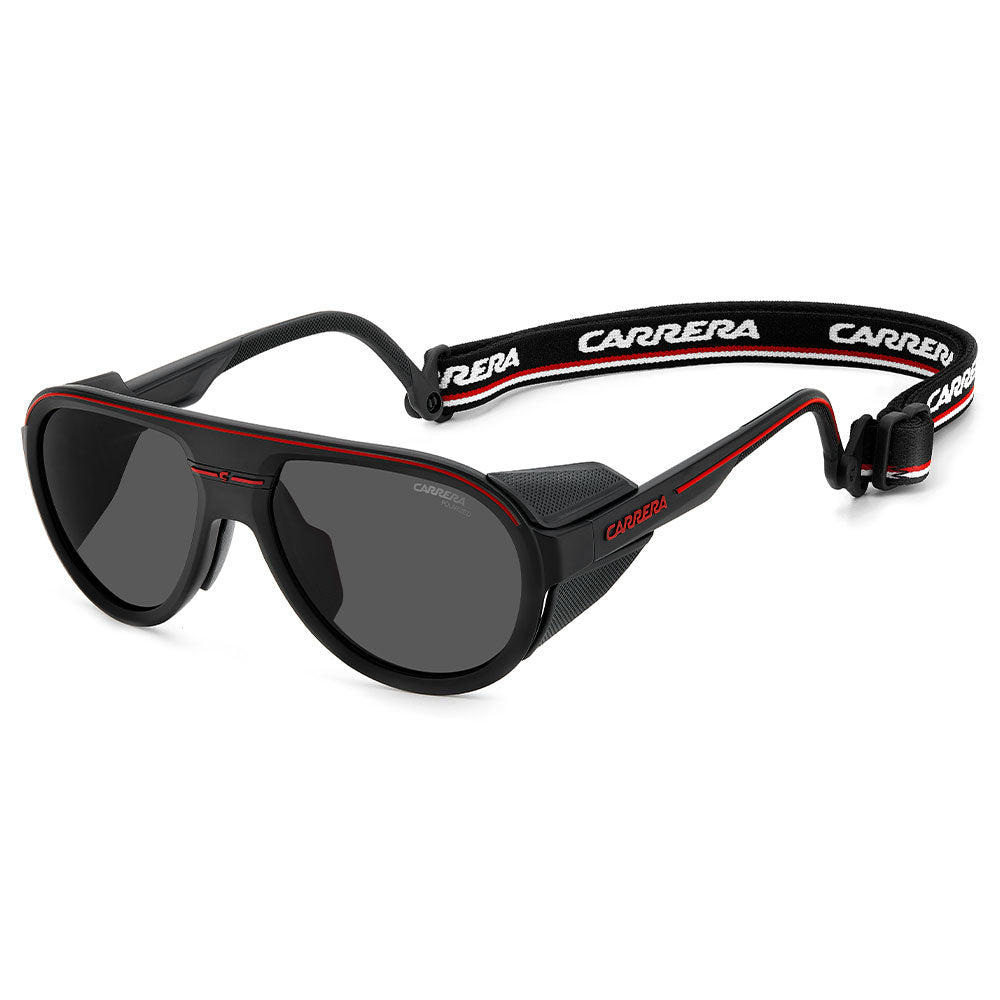 Carrera C SPORT 09 Aviator Sunglasses with Magnetic Side Spoilers Matte Black Red – angled view