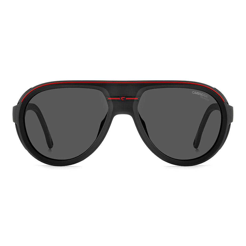 Carrera C SPORT 09 Aviator Sunglasses with Magnetic Side Spoilers Matte Black Red – front view
