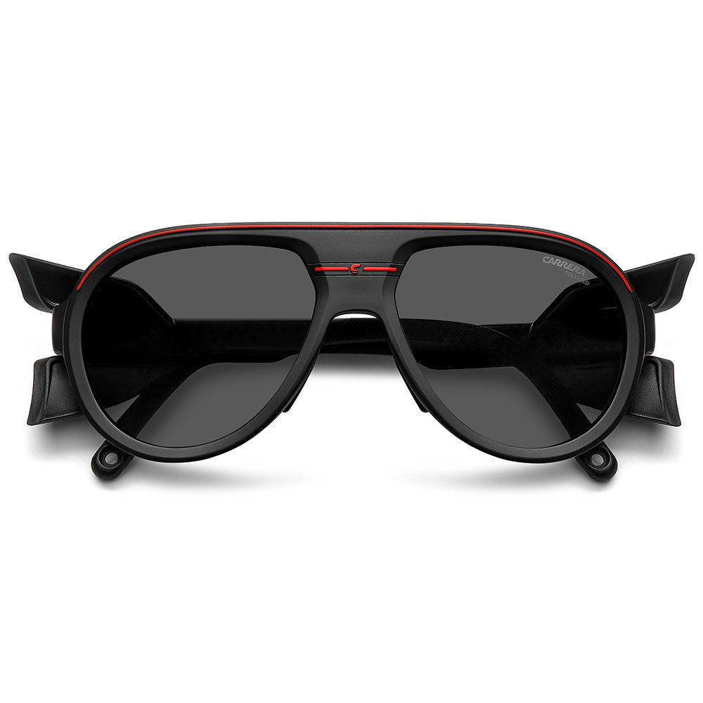 Carrera C SPORT 09 Aviator Sunglasses with Magnetic Side Spoilers Matte Black Red – close front view