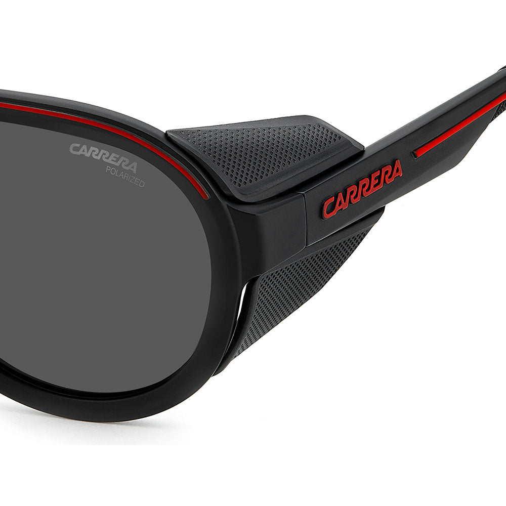 Carrera C SPORT 09 Aviator Sunglasses with Magnetic Side Spoilers Matte Black Red – temple detail