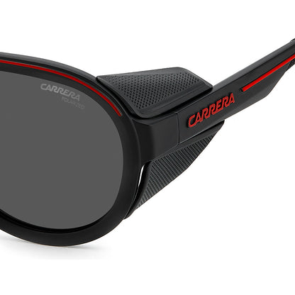 Carrera C SPORT 09 Aviator Sunglasses with Magnetic Side Spoilers Matte Black Red – temple detail
