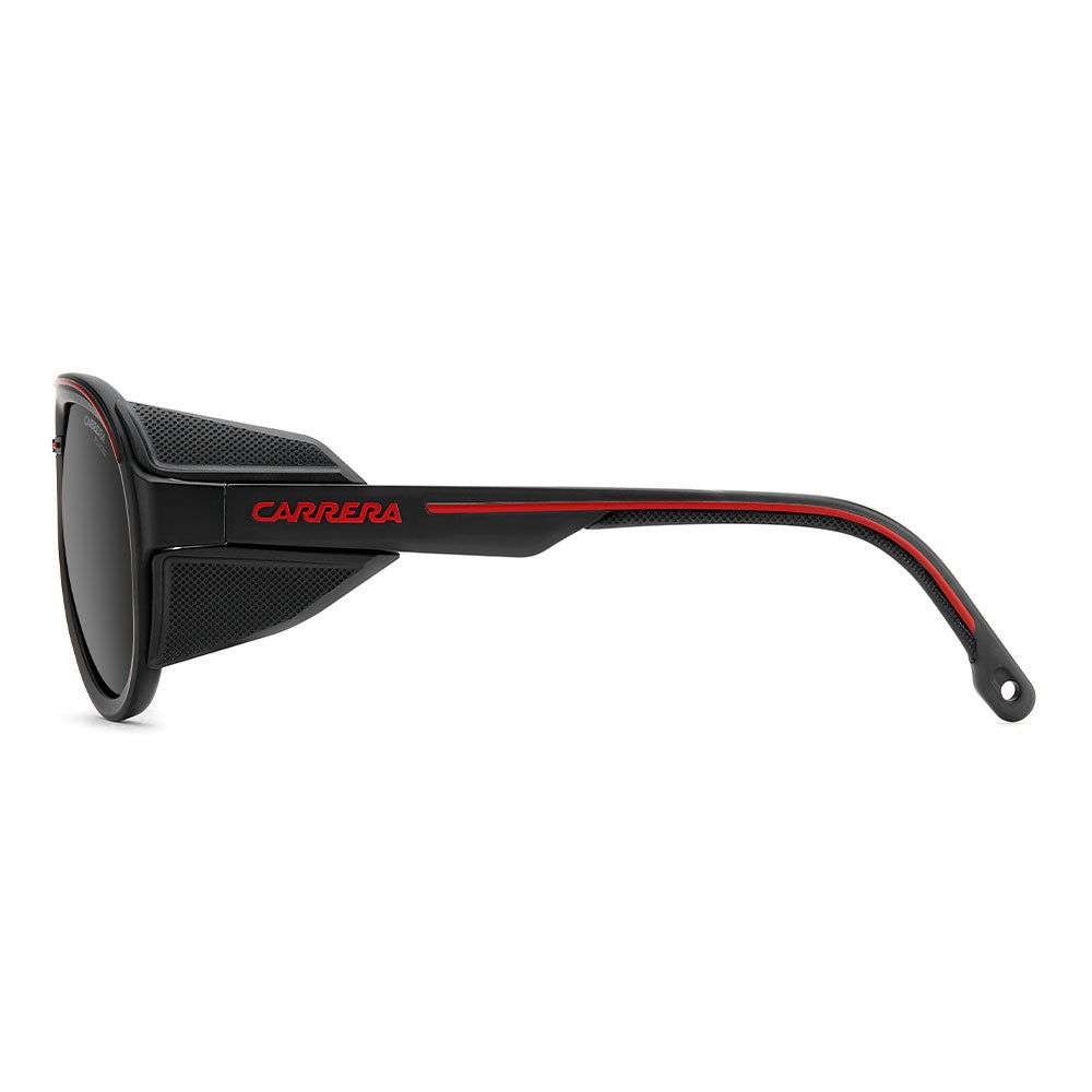 Carrera C SPORT 09 Aviator Sunglasses with Magnetic Side Spoilers Matte Black Red – temple view