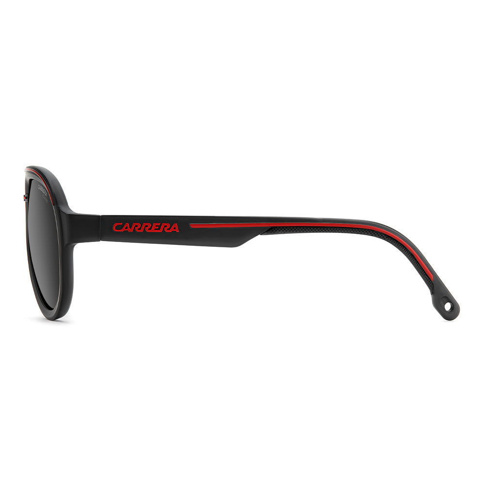 Carrera C SPORT 09 Aviator Sunglasses with Magnetic Side Spoilers Matte Black Red – temple view