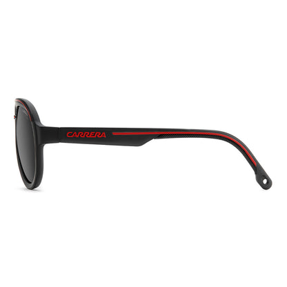 Carrera C SPORT 09 Aviator Sunglasses with Magnetic Side Spoilers Matte Black Red – temple view