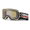 Carrera Snow Goggles matte white frame with yellow high contrast blue mirror lens - front angle.