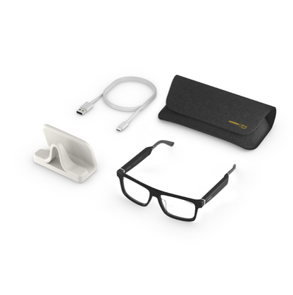 Alexa Sprinter Blue Light Smart Glasses, Black + No