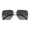 3044 Square-Frame Rimless Sunglasses