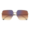 3044 Square-Frame Rimless Sunglasses